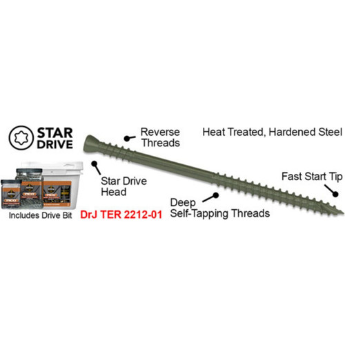 Screw Products 30149-12  PICO #8 x 2" (Tx15-Drive) ZYTEC GX General Exterior Finish Head Wood Screws - 1-lb Jar (approx. 164) Image 3