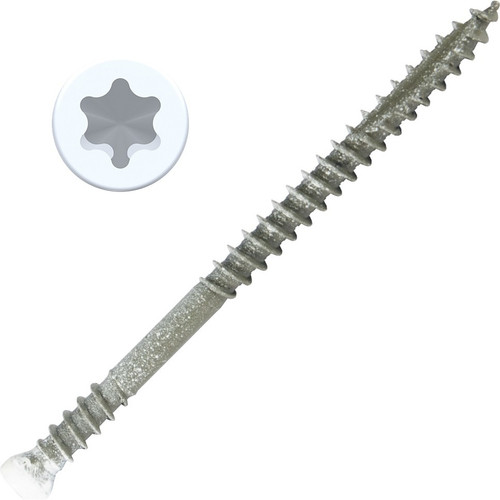 Screw Products 30150-12-WHIT  PICO #8 x 2-1/2" (Tx15-Drive) ZYTEC GX General Exterior White Painted Finish Head Wood Screws - 1-lb Jar (approx. 130) Image 0