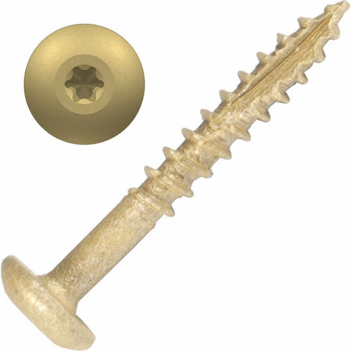 Screw Products 30156-12  AURA #8 x 1-1/4" (T20-Drive) ZYTEC GX Exterior Screws for Cabinetry & More - 1-lb Jar (approx. 188) Image 0