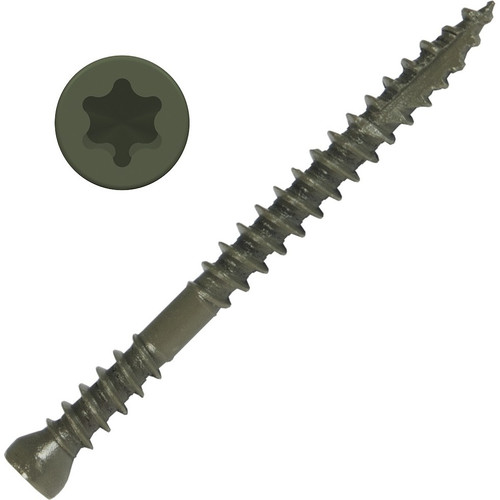 Screw Products 30210-12  PICO #8 x 2" (Tx15-Drive) ZYTEC GX General Exterior Finish Head Wood Screws - 5-lb Jar (approx. 819) Image 0