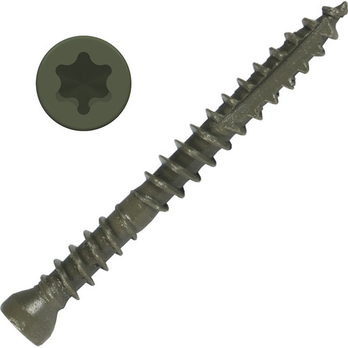 Screw Products 30211-12  PICO #8 x 1-5/8" (Tx15-Drive) ZYTEC GX General Exterior Finish Head Wood Screws - 5-lb Jar (approx. 1031) Image 0