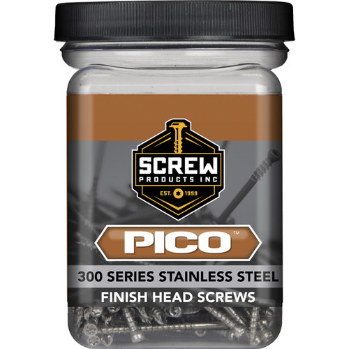 Screw Products 30230  PICO #8 x 3" (Tx15-Drive) 300 Series Stainless Steel Finish Head Wood Screws - 1-lb Jar (approx. 104) Image 1
