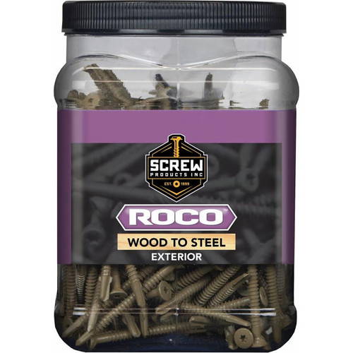 Screw Products 30394  ROCO #12 x 2" (T20-Drive) ZYTEC GX Exterior Wood to Steel Screws - 5-lb Jar (approx. 371) Image 1