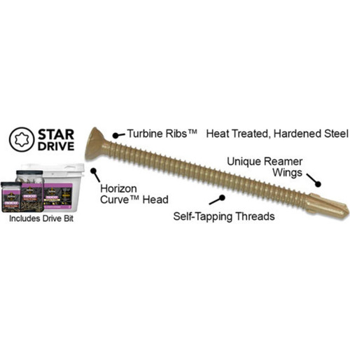 Screw Products 30397  ROCO #12 x 2-1/2" (T20-Drive) ZYTEC GX Exterior Wood to Steel Screws - 1-lb Jar (approx. 57) Image 3