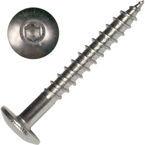 Screw Products 30492  AURA #10 x 1-1/2" (T20-Drive) 300 Series Stainless Steel Screws for Cabinetry & More - 5-lb Jar (approx. 495) Image 0