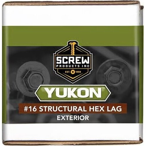 Screw Products 30704  YUKON #16 x 4" Exterior - 5/16 Hex Head Structural Lag Screws - 50 Individually Tagged per Package Image 1