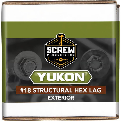 Screw Products 30734  YUKON #18 x 4" Exterior - 5/16 Hex Head Structural Lag Screws - 50 Individually Tagged per Package Image 1