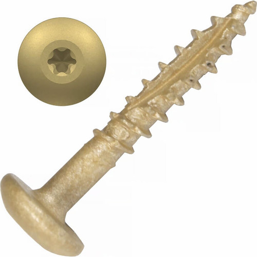 Screw Products 30869-12  AURA #8 x 1" (T20-Drive) ZYTEC GX Exterior Screws for Cabinetry & More - 1-lb Jar (approx. 215) Image 0