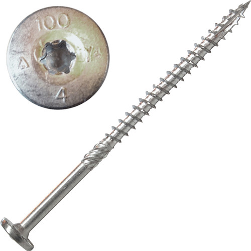 Screw Products 30934  NOVA #16 x 5" (T30-Drive) 316 Stainless Steel Structural Lag Screws - 50 Individually Tagged per Package Image 0