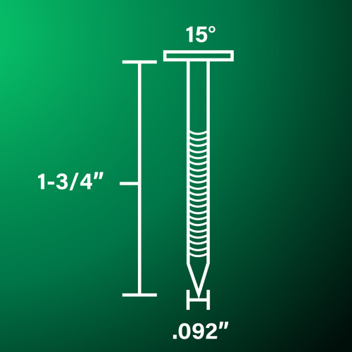Metabo HPT 13363HPT  1-3/4" x 0.092 Full Round Head Ring Shank Hot Dipped Galvanized 15° Wire Coil Siding Nails - 3600 per Box Image 7