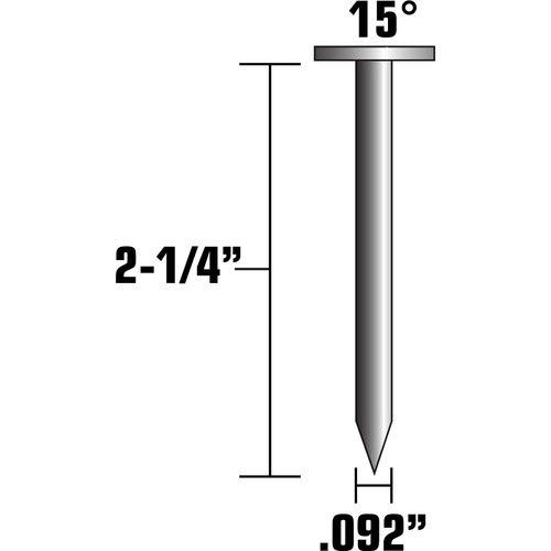 Metabo HPT 13366HPT  2-1/4" x 0.092 Full Round Head Smooth Shank Hot Dipped Galvanized 15° Wire Coil Siding Nails - 3600 per Box Image 3