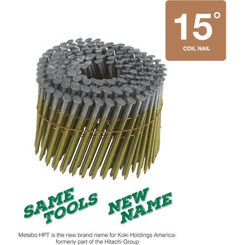 Metabo HPT 13366HPT  2-1/4" x 0.092 Full Round Head Smooth Shank Hot Dipped Galvanized 15° Wire Coil Siding Nails - 3600 per Box Image 8
