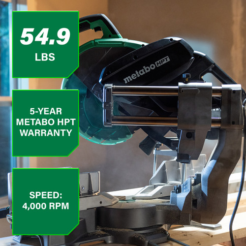 Metabo HPT C12RSH3  12" Dual Bevel Sliding Compound Miter Saw with 15 Amp Motor Image 1