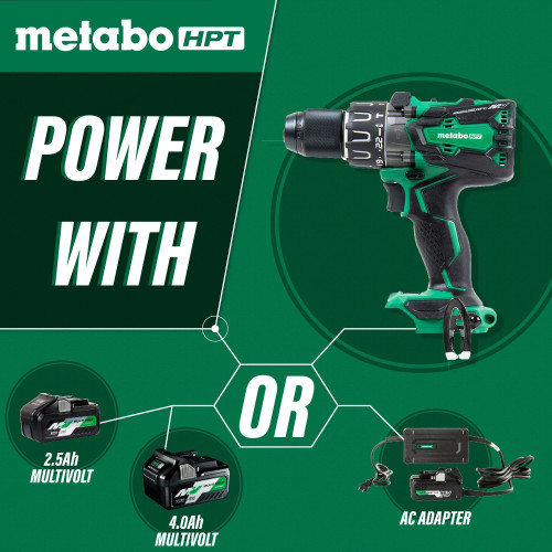 Metabo HPT DV36DA  36V MultiVolt Brushless 1/2 Inch Hammer Drill Kit with (2) 4.0Ah Multi-Volt Batteries Image 3