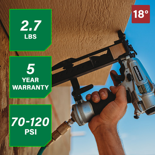 Metabo HPT N3804A5  18 Gauge 1/4" Narrow Crown PRO Finish Stapler for 1/2" to 1-1/2" Length Staples Image 1