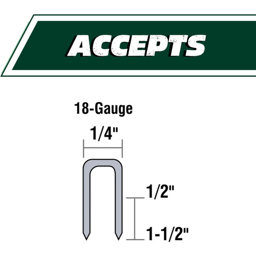 Metabo HPT N3804A5  18 Gauge 1/4" Narrow Crown PRO Finish Stapler for 1/2" to 1-1/2" Length Staples Image 4