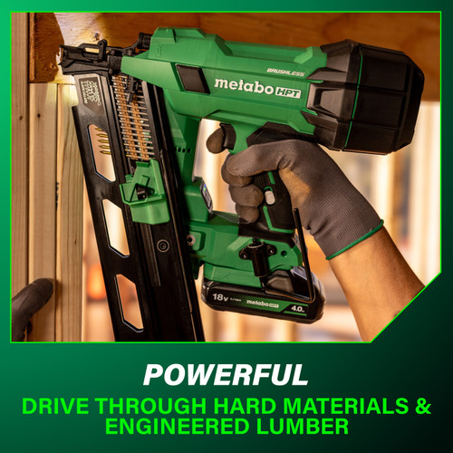 Metabo HPT NR1890DRA  18V MultiVolt Cordless 21° 3-1/2" Plastic Strip Framing Nailer Image 6