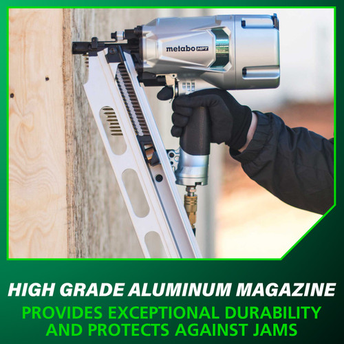 Metabo HPT NR83A5Y  21 Degree 3-1/4" Plastic Collated Framing Nailer with Depth Adjustment and Aluminum Magazine Image 6