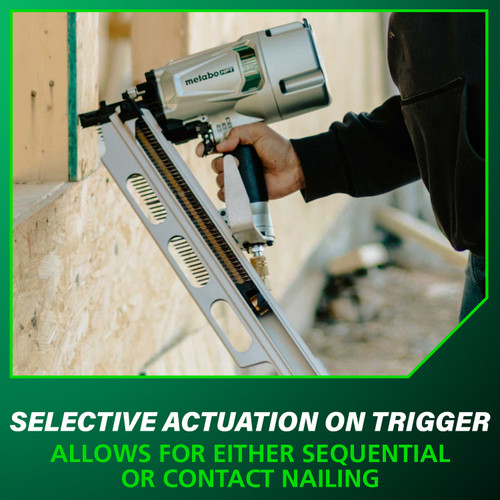 Metabo HPT NR83A5Y  21 Degree 3-1/4" Plastic Collated Framing Nailer with Depth Adjustment and Aluminum Magazine Image 7