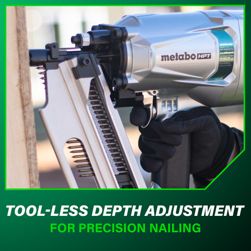 Metabo HPT NR83A5Y  21 Degree 3-1/4" Plastic Collated Framing Nailer with Depth Adjustment and Aluminum Magazine Image 8