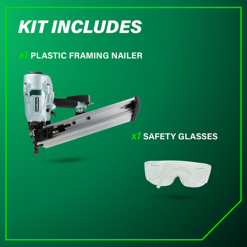 Metabo HPT NR90AC5  21 Degree 3-1/2 Inch Plastic Collated Framing Nailer Image 2