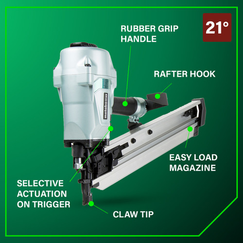 Metabo HPT NR90AC5  21 Degree 3-1/2 Inch Plastic Collated Framing Nailer Image 3