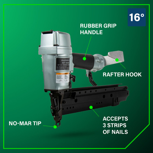 Metabo HPT NT65A5  2-1/2 Inch 16 Gauge Pro Finish Nailer Image 3