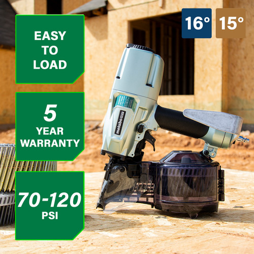 Metabo HPT NV75A5  3 Inch Siding/Light Framing (Sheathing) Coil Nailer Image 1