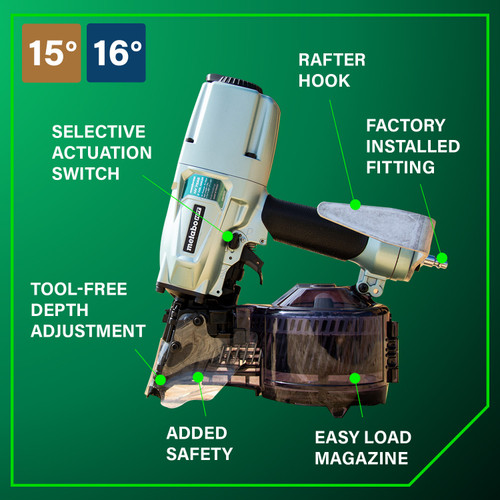 Metabo HPT NV75A5  3 Inch Siding/Light Framing (Sheathing) Coil Nailer Image 3