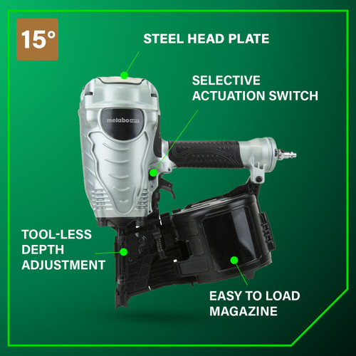 Metabo HPT NV90AGS  3-1/2 Inch Coil Framing Nailer Image 2