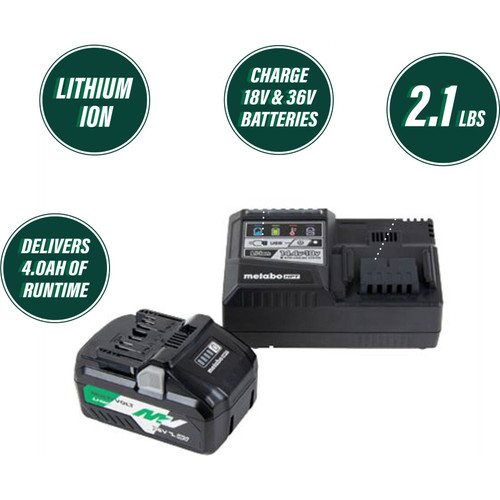 Metabo HPT UC18YSL3B1  36V/18V MultiVolt Lithium Ion Slide Battery and Charger Starter Kit Image 1