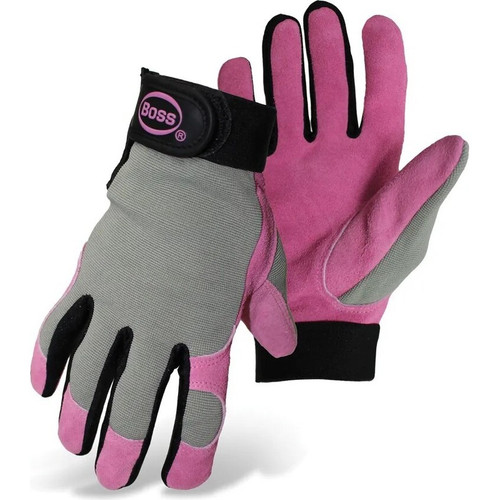Boss 790L  Guard Ladies' Split Leather Palm Lycra Back Assorted Colors - Large - 1 Pair Image 1