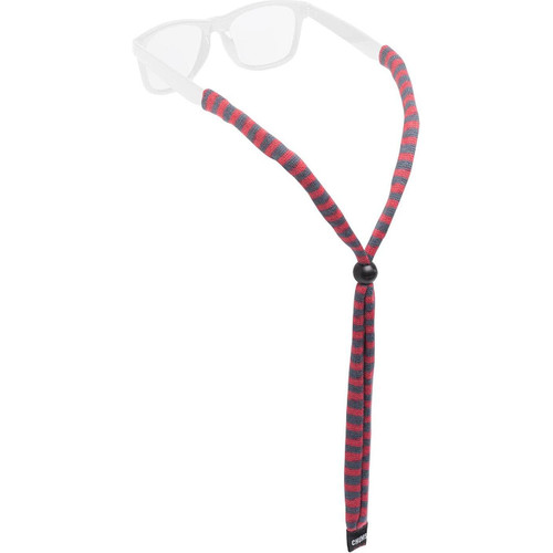 Chums RCH500S  Original Cotton Eye Glasses Retainer Standard End - Red & Gray Stripe Image 0