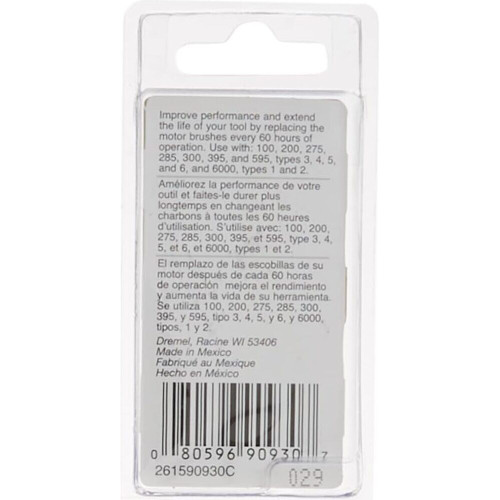 Dremel 90930  Carbon Motor Brushes for 275, 285, 300, 395, 595 (Type 3,4,5) and 6000 (Type 1,2) Image 2