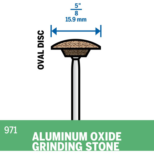Dremel 971  5/8" Aluminum Oxide Grinding Stones 1/8" Shank Image 2