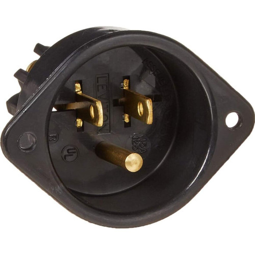 Leviton 5239  15 Amp Straight Blade Flanged Inlet Receptacle - 125 Volt Image 0