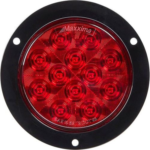 Maxxima M42323R-A  4" Round Red Stop/Tail/Turn Light w/3-Hole Flange Mount 12 LED's Image 0