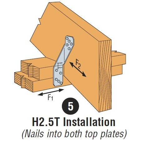 Simpson Strong Tie H2.5T  Hurricane Tie for Truss with 2x4 Bottom Cord Image 2