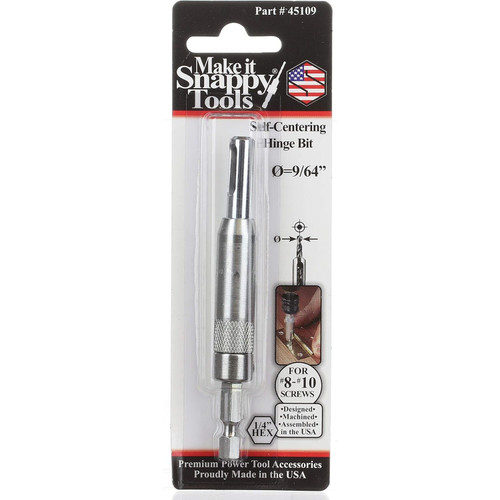 Make It Snappy 45109  Hinge Bit 9/64" Self Centering #8-#10 Image 1