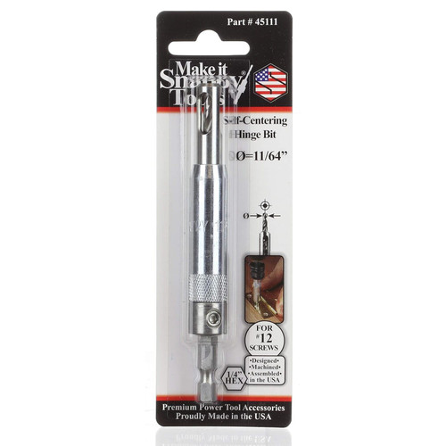 Make It Snappy 45111  Hinge Bit 11/64" Self Centering #12 Image 1