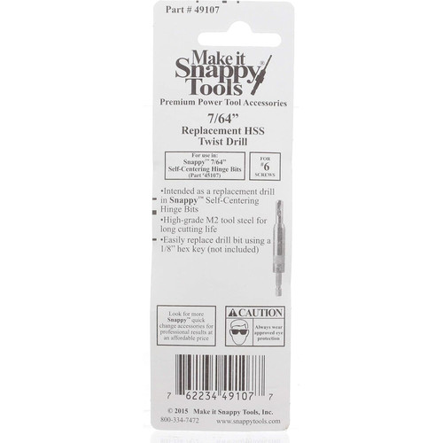 Make It Snappy 49107  Drillbit 7/64" (Replacement For 45107 Hing Image 2
