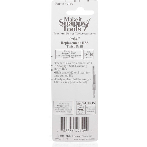 Make It Snappy 49109  Drillbit 9/64" (Replacement For 45109 Hing Image 2