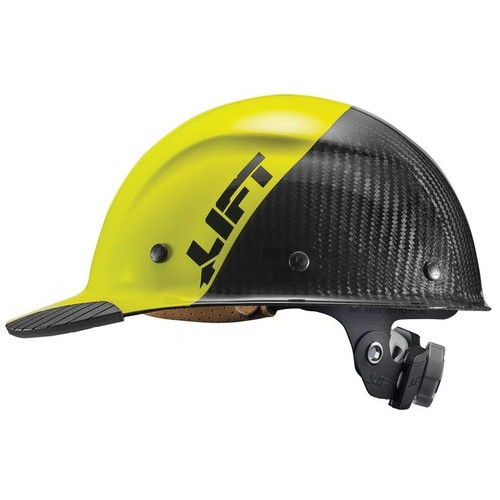 Lift Safety HDC50C-19HC  Dax Fifty/50 Carbon Fiber Hard Hat Cap Style with Brim Grip - Black and Yellow Image 2