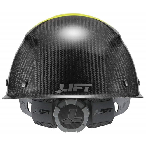 Lift Safety HDC50C-19HC  Dax Fifty/50 Carbon Fiber Hard Hat Cap Style with Brim Grip - Black and Yellow Image 3