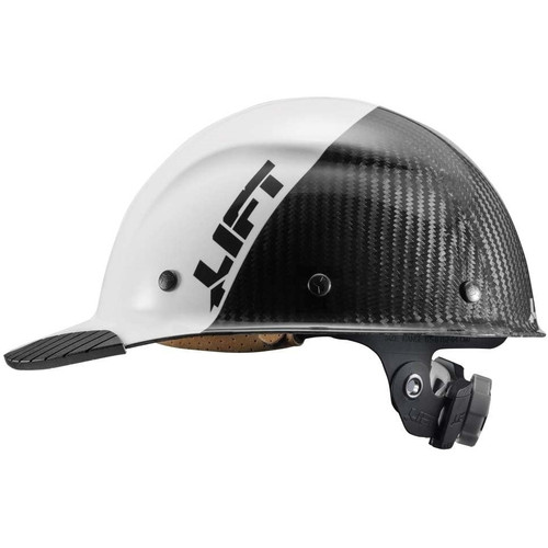 Lift Safety HDC50C-19WC  Dax Fifty/50 Carbon Fiber Hard Hat Cap Style with Brim Grip - Black and White Image 0