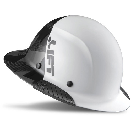 Lift Safety HDF50C-20CK  Dax Fifty/50 Carbon Fiber Hard Hat Full Brim Style with Brim Grip - White and Black Camo Image 2