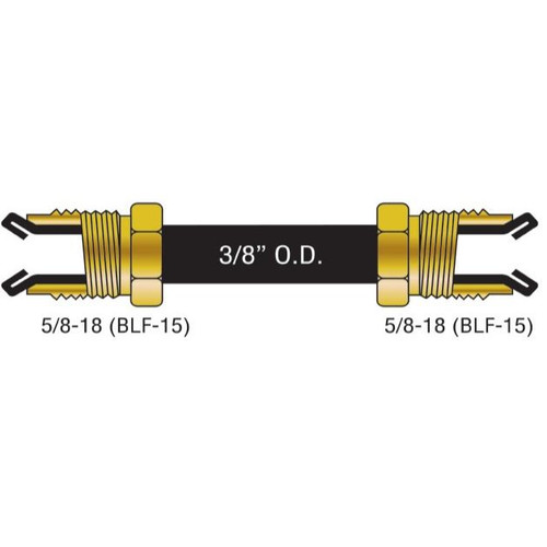 AGS Company PA-612  3/8" x 12" Poly-Armour PVF Coated Steel Brake Line for Domestic Vehicles - SAE Inverted Flare Brakeline Image 1