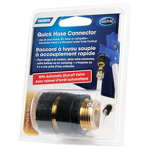 Camco 20135  Quick Hose Connector-- Brass-Replaces 20133 Image 1