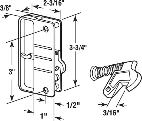 Prime-Line A-108  Black Plastic Screen Door Latch and Pull with Security Lock, for Anjac Doors Image 2