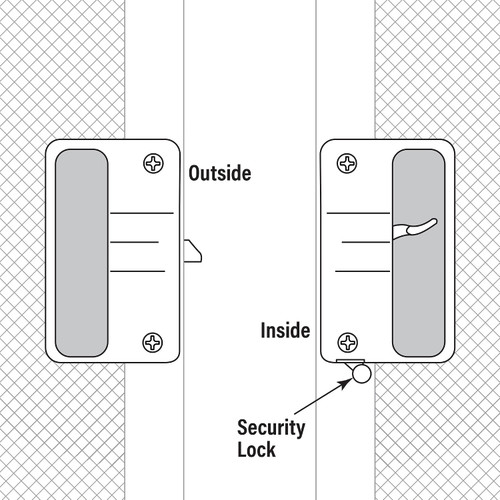 Prime-Line A-108  Black Plastic Screen Door Latch and Pull with Security Lock, for Anjac Doors Image 3